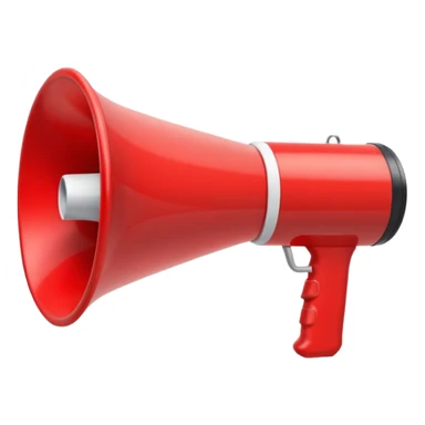 megaphone white & red sticker