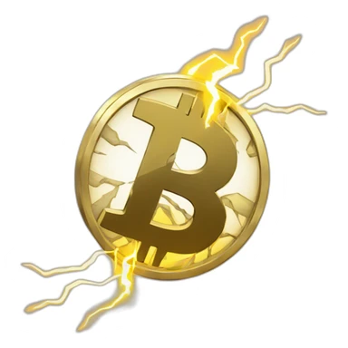 bitcoin with lightning sticker