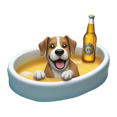 Dog swimming in a pool filled with beer sticker
