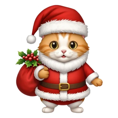 A cat dressed as Santa Claus and New Year 2026 sticker