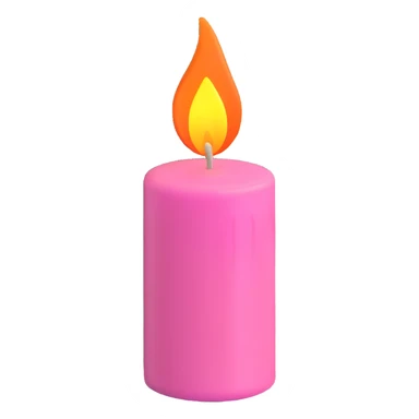 A pink candle with a flame on it, viewed from top to bottom. sticker