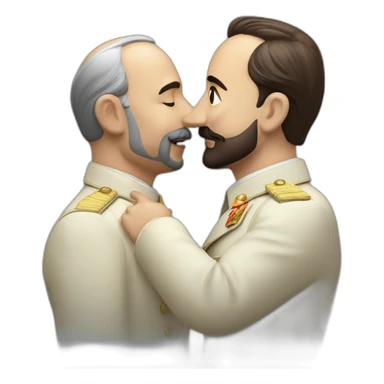 Francisco franco y Santiago abascal dándose un beso sticker