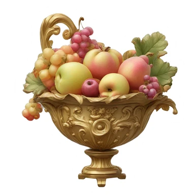 vintage highly detailed rococo cornucopia  sticker