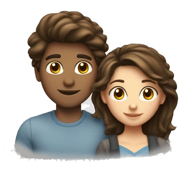 Love couple brunnete girl and boy sticker