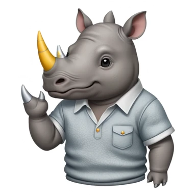 rhino with shirts sticker
