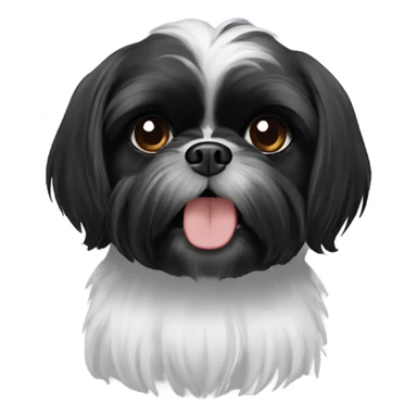 Black Shih Tzu expressing the emoji 😫 sticker