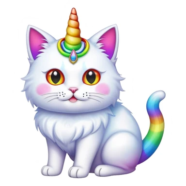 rainbow cat with horn sticker