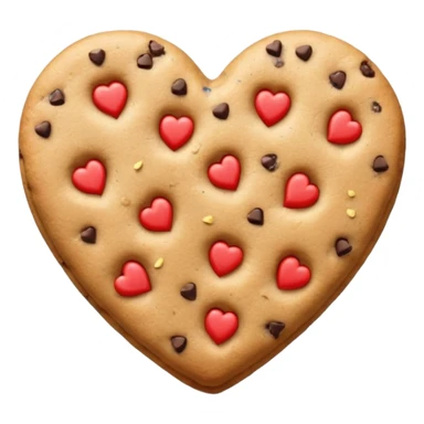 Heart cookie with chips with glitter sticker