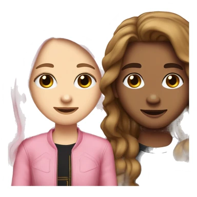 jj may bank proposing to a girl with long brown hair wearing pink and has hair like sabrina carpenter but brown sticker