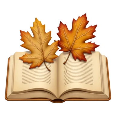 beige autumn open book with leaves on it sticker