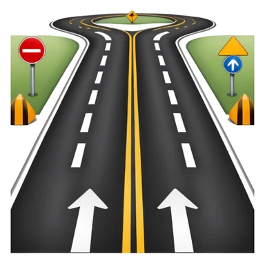 A ROAD WHERE YOU CAN TURN LEFT OR RIGHT sticker