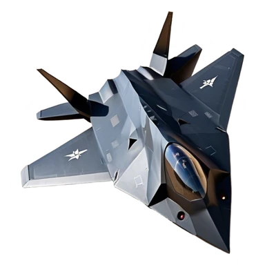 F-117 Nighthawk - Lockheed Martin (Stealth Grey) A futuristic stealth attack aircraft with a distinct faceted, angular design in a stealthy matte grey. Its sharp, jagged edges and unconventional, almost alien-like shape make it look like a shadow cutting through the night sky. The surface should appear non-reflective with subtle panel lines. sticker