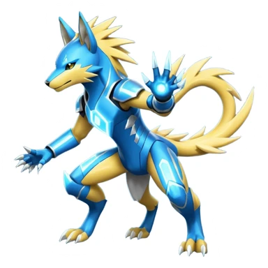 Modern Futuristic Cyber-Manectric-Zeraora-fusion (full body) sticker