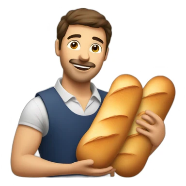 French guy with bread and wine sticker