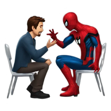 Spider-man talks to iron man sticker