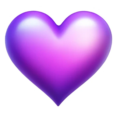 Shiny glass purple gradient heart  sticker