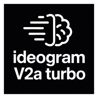 recreate this logo with text of "ideogram V2a turbo", MAKE IT FIT IN SQAURE  sticker