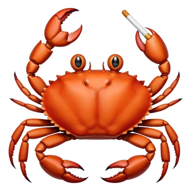 Crab holding cigarette sticker