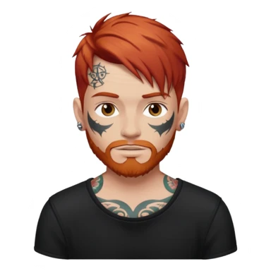 Chico blanco pelirrojo tatuado Nicky oscuro sticker