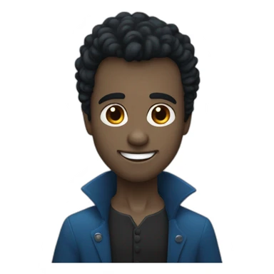 Un jeune homme noir, les cheveux bleus et qui a das dents de vampire. sticker