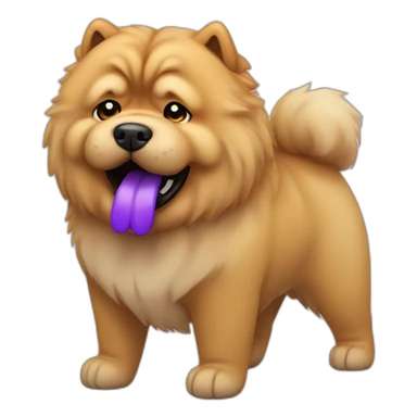 Chow chow dog with purple tongue sticker