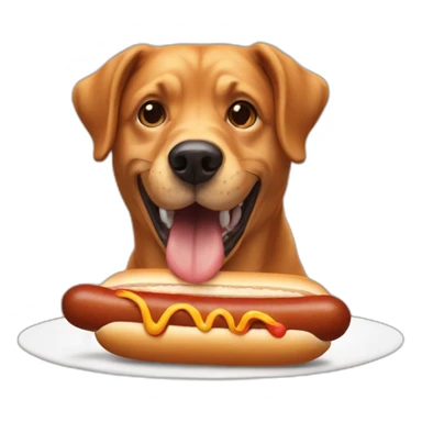 dog eating a hot dog sticker