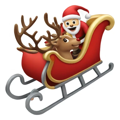 Sleigh with reindeer and Santa flying sticker