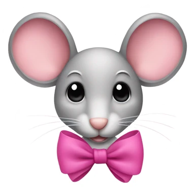 Mouse with a pink bow sticker