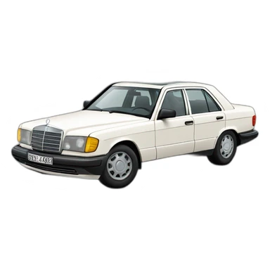 trip whit in a old white mercedes benz 1996 300d turbo sticker