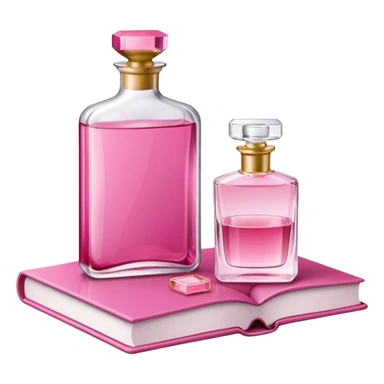 pink bookbook and fragance sticker