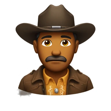 Cowboy emoji face, sad sticker