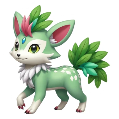 Colorful Exotic Randomly-colored Cartoon Anime Meloetta-Shaymin-WereGarurumon-Trico-Pokémon-Fakémon-fusion-hybrid-creature sticker