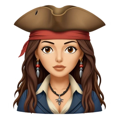 create emoji with face of monica bellucci and outfit of jack sparrow sticker