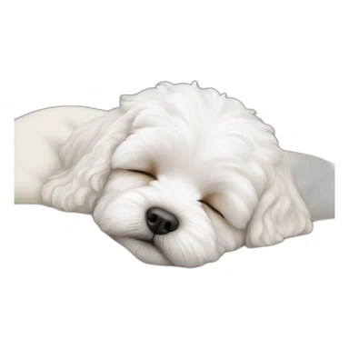 White maltipoo sleeping sticker