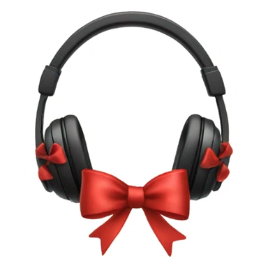 headphones with red bows sticker