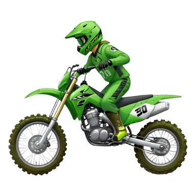 green kawasaki 250 dirt bike sticker