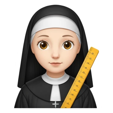Nun with a ruler sticker