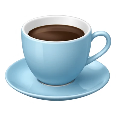 coffee cup and saucer in the colour light blue sticker