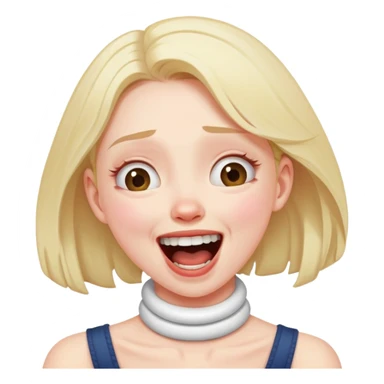 Girl choking her neck kinnda laughing but more anxiety sticker