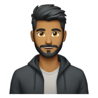 sri lankan 25 year old handsome and stylish guy with a beard and a evil smirk sticker