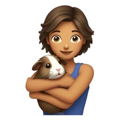 Woman hugging a guineapig sticker