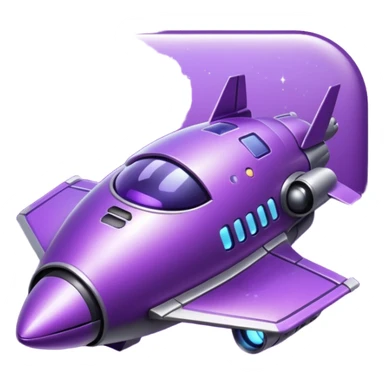 glitter purple spaceship sticker
