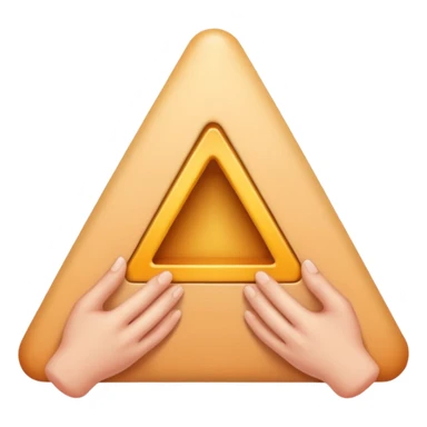 Should be like a simple hand emoji where the hands form an equilateral triangle with the two thumbs forming the top side and then the remaining four fingers on each hands meet at the middle going down. sticker