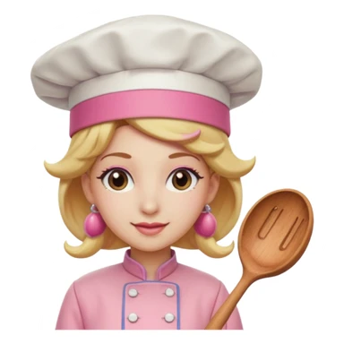 Pink chef hat princess peach sticker