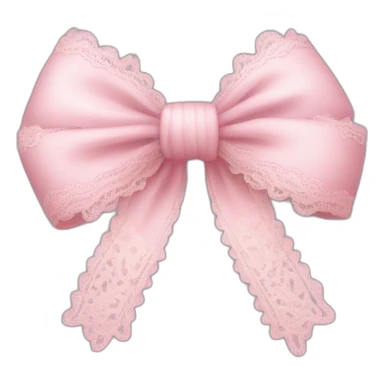 baby pink bow with frilly lace sticker
