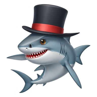 Shark with a top hat🐝 sticker