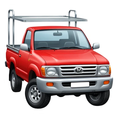 Red 1999 hilux with steel trya sticker