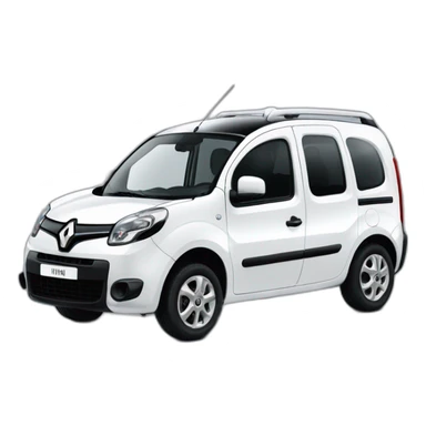 Une Renault kangoo blanche avec hard top sticker