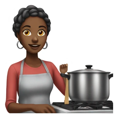 Black woman chef at stove sticker