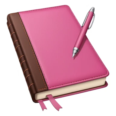 pink and brown modern books diary and pen sticker
